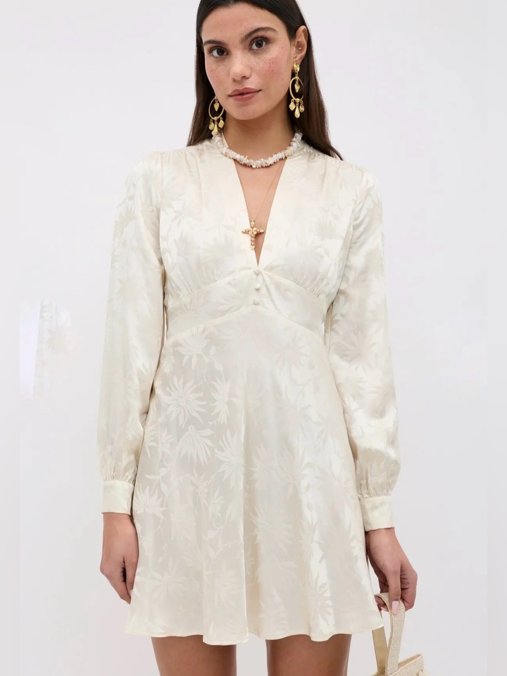 RIXO Hebe Daisy Jacquard silk Mini Dress NEW